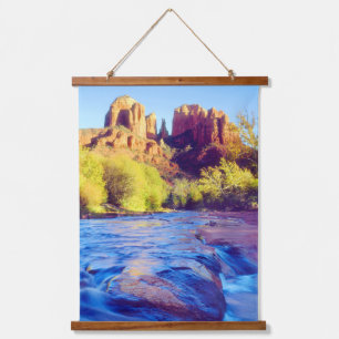 Cathedral Rock reflecting in Oak Creek, Arizona Hanging Tapestry