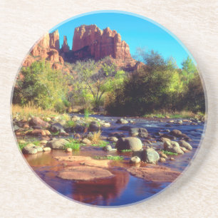 Cathedral Rock reflecting in Oak Creek Coaster