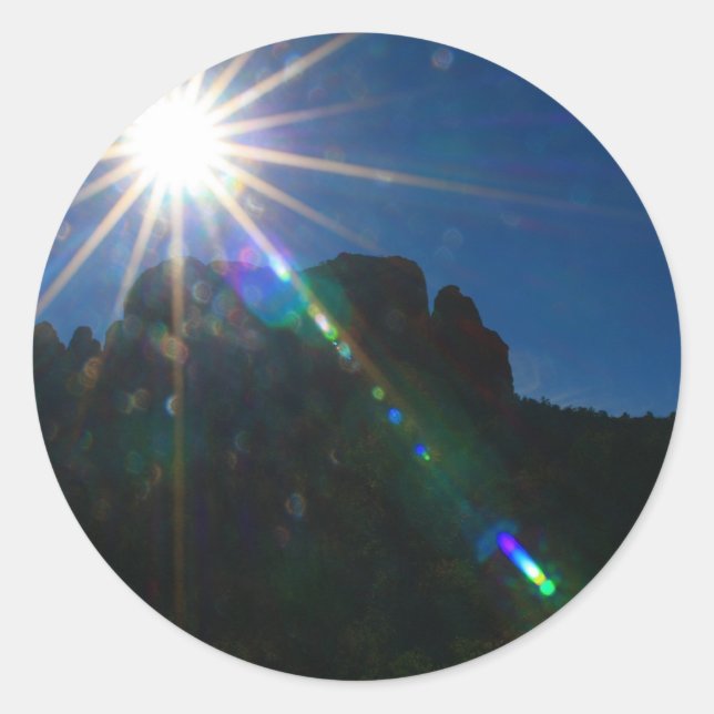 Cathedral Rock Vortex horizontal Classic Round Sticker (Front)