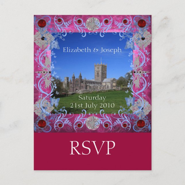 Cathedral rubies art Deco RSVP Postcard (Front)