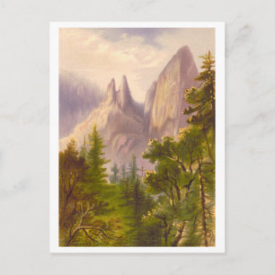 Cathedral Spires Yosemite Vintage Prang Lithograph Postcard