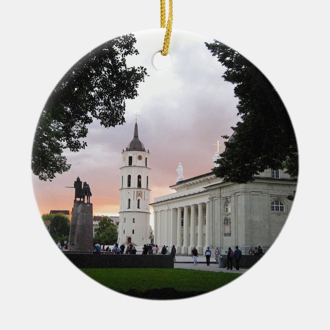 Cathedral Square in Vilnius, LITHUANIA --- Ceramic Ornament (Front)
