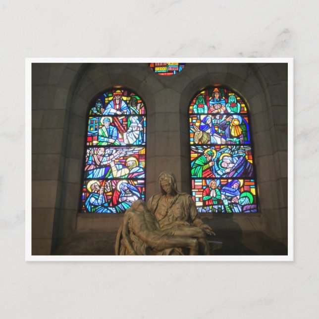 cathedral statue glass postcard (Front)