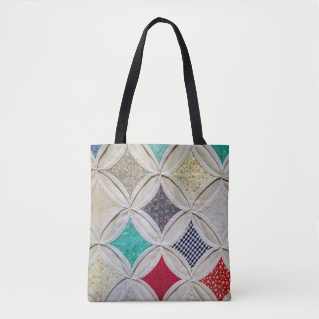 Cathedral Window Quilt design Tote Bag (Front)