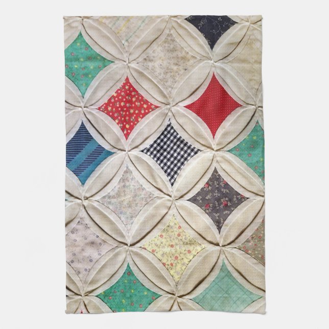 Cathedral Window Quilt Kitchen Towel (Vertical)