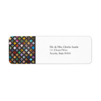 Cathedral window quilt label