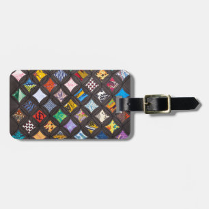 Cathedral window quilt luggage tag