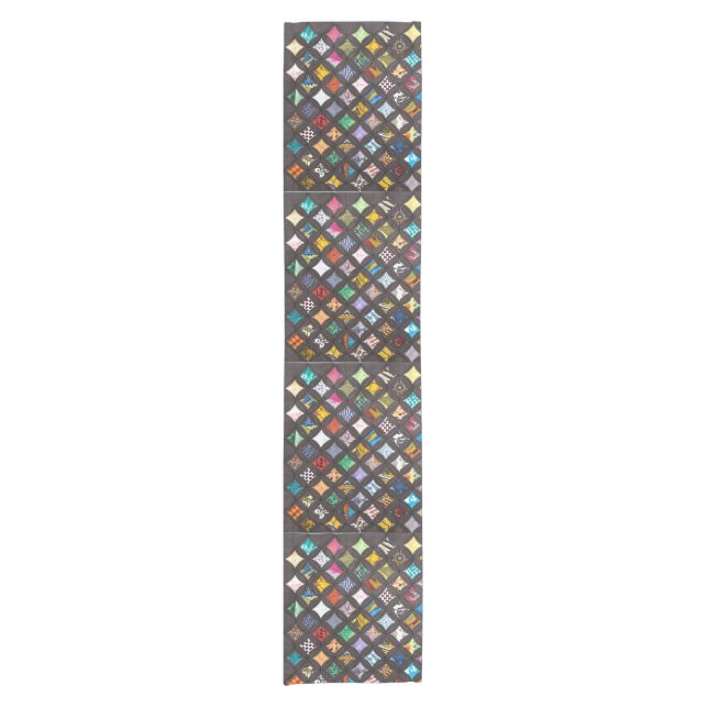 Cathedral window quilt short table runner (Front)