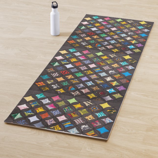 Cathedral window quilt yoga mat (In Situ)