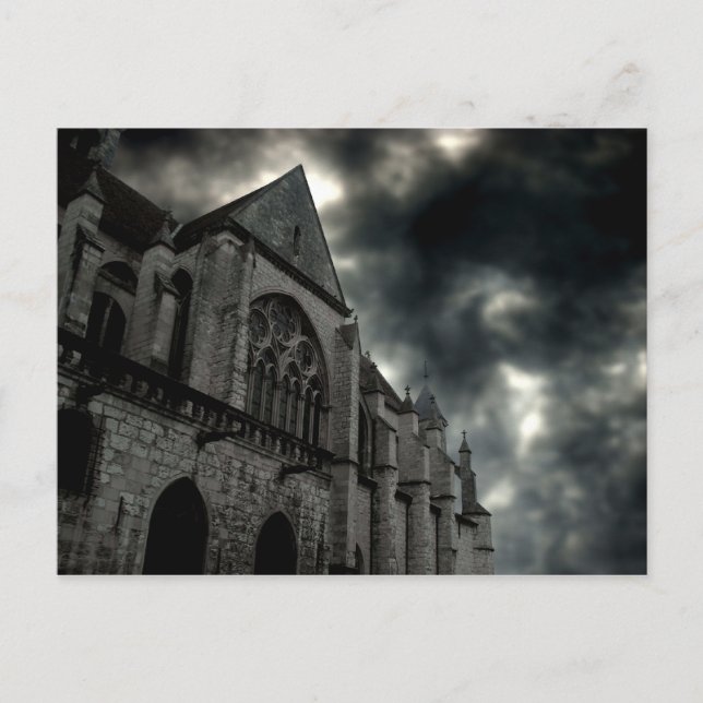 cathedral with dramatic sky postcard (Front)