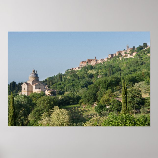 Cathédrale de Montepulciano et affiche de la ville (Devant)