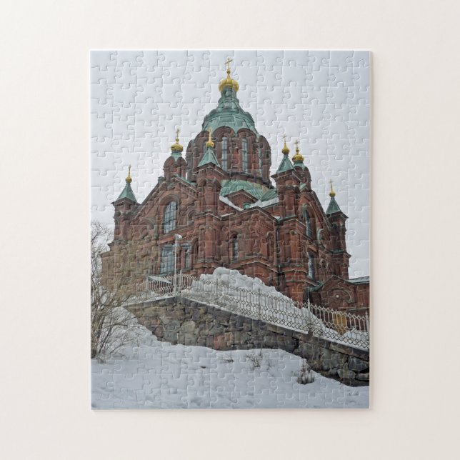 Cathédrale d'Helsinki Uspenski au puzzle d'hiver (Vertical)