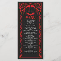 Cathédrale gothique de Vampire Menu Mariage