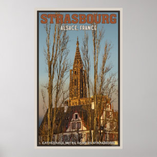 Cathédrale Notre Dame and Trees Poster