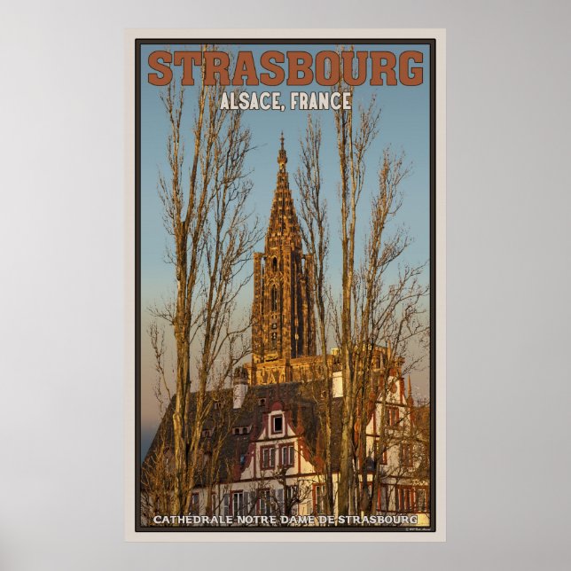Cathédrale Notre Dame and Trees Poster (Front)