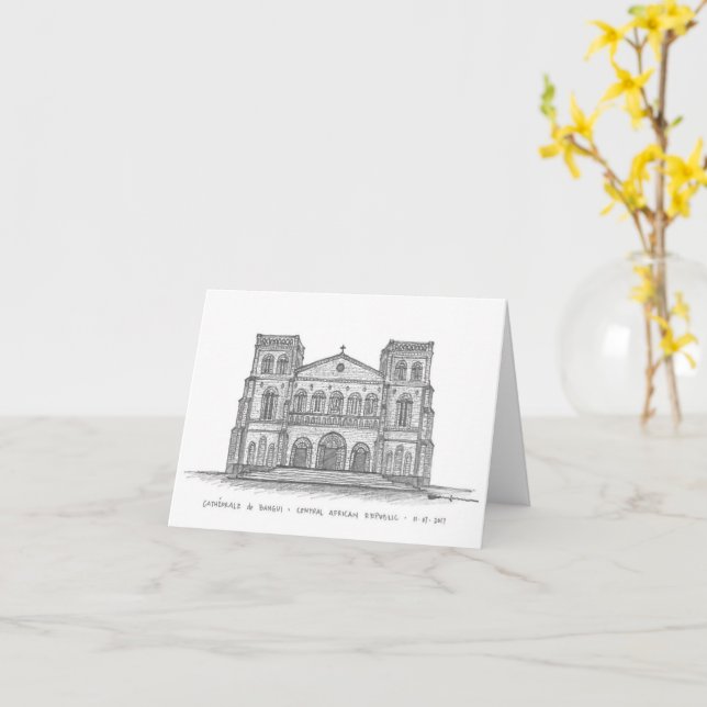 Cathédrale Notre-Dame, Bangui, C.A.R. Card (Yellow Flower)
