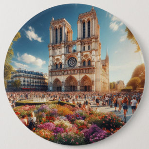Cathédrale Notre-Dame de Paris 6 Inch Round Button