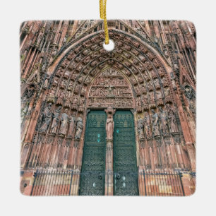 Cathedrale Notre-Dame, Strasbourg, France Ceramic Ornament