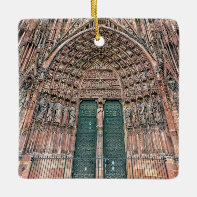 Cathedrale Notre-Dame, Strasbourg, France Ceramic Ornament (Front)