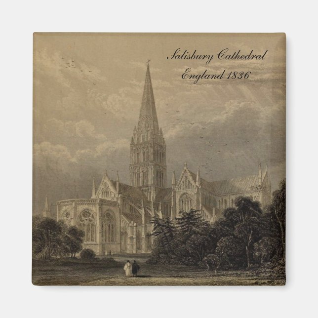 Cathedrals of England Series:Salisbury 1836 Magnet (Front)