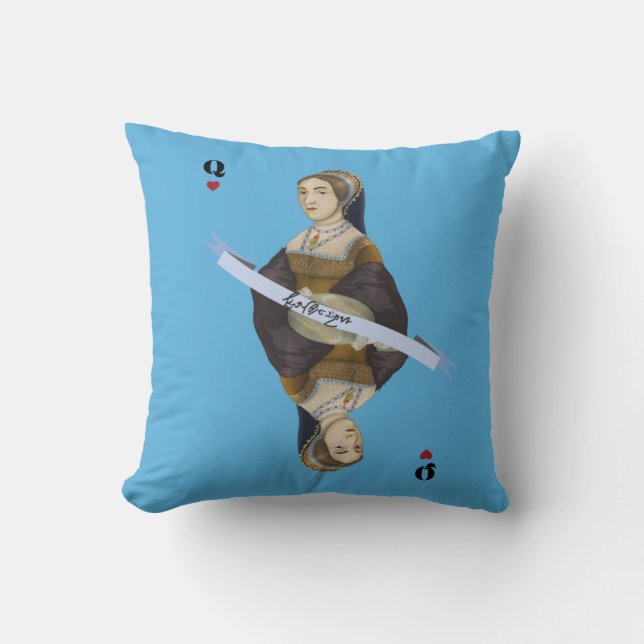 Catherine Howard card Throw Pillow (Front)