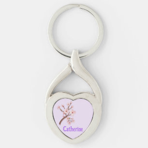 Catherine Sakura Blossom Branch Heart Keychain