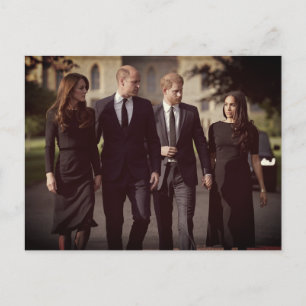 Catherine William Harry Meghan Long Walk 2022 Postcard