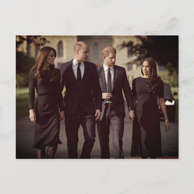 Catherine William Harry Meghan Long Walk 2022 Postcard (Front)