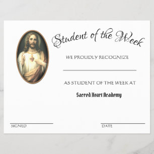 Catholic Achievement Award School Certificate Flyer