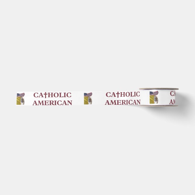 Catholic American  Satin Ribbon (Front)