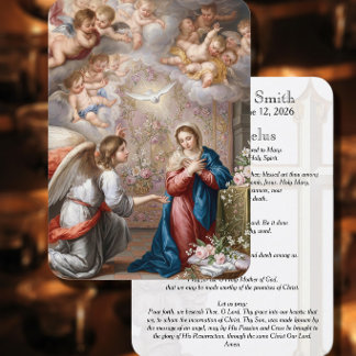 Catholic Annunciation Mary Angelus Prayer Card