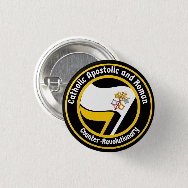 CATHOLIC APOSTOLIC AND ROMAN 1 INCH ROUND BUTTON (Front & Back)