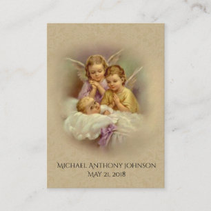 Catholic Baby Baptismal Remembrance Lace Holy Card
