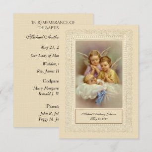 Catholic Baby Boy Baptismal Remembrance Holy Card