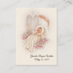 Catholic Baby Girl Baptismal Remembrance Holy Card