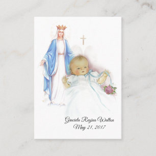 Catholic Baby Girl Baptismal Remembrance Holy Card