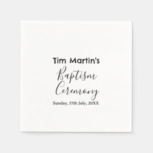 Catholic baptism ceremony name date simple minimal napkin