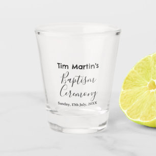 Catholic baptism ceremony name date simple minimal shot glass