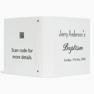 Catholic baptism kids modern simple QR minimal Binder