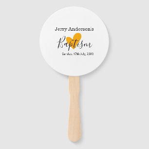 Catholic baptism kids modern simple QR minimal Hand Fan