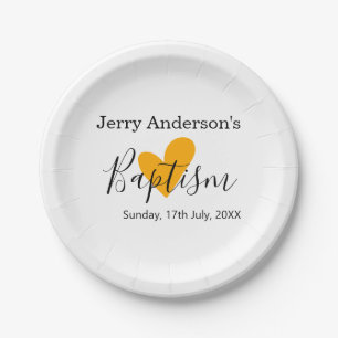 Catholic baptism kids modern simple QR minimal Paper Plate