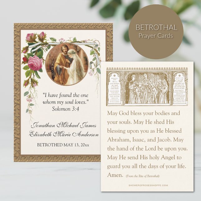 Catholic Betrothal Prayer Holy Card (Creator Uploaded)