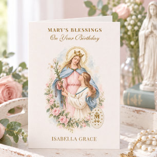 Catholic Birthday Celebration Virgin Mary Card