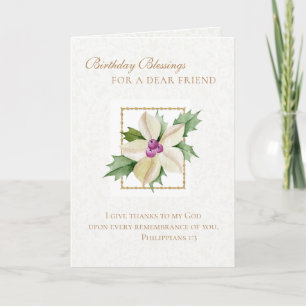 Catholic Birthday Prayer before Crucifix Floral Card