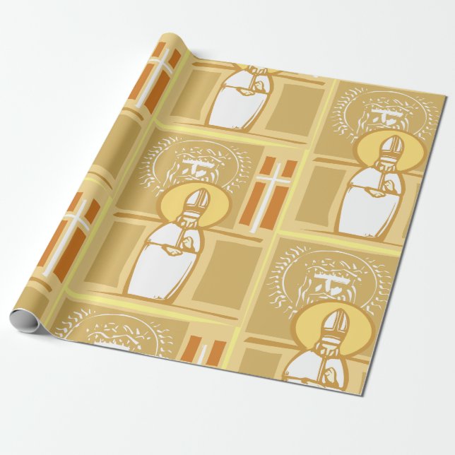Catholic Bishop Eucharist Christian Faith Wrapping Paper (Unrolled)