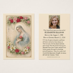 Catholic Blessed Mary Madonna Funeral Memorial