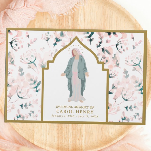 Catholic Blessed Mother Funeral Memory Guest Book (Creator Uploaded)