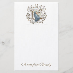 Catholic Blessed Virgin Mary Cross Religious Stationery