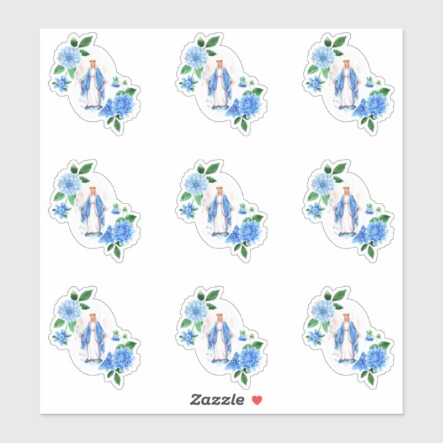 Catholic Blessed Virgin Mary Floral Religious (Sheet)