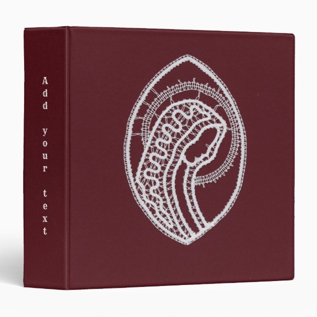 Catholic Blessed Virgin Mary, lace 3 Ring Binder (Front/Spine)